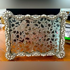 Tizo 5 X 7 Enamel, Crystal and Pearl Picture Frame
